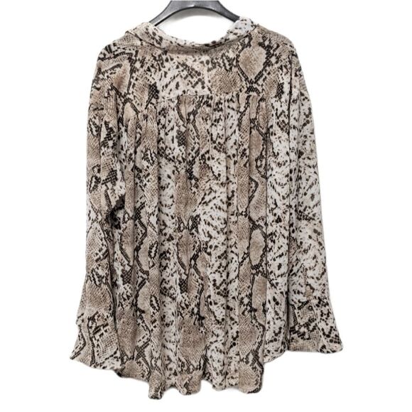 STORIA Snake Print Semi-Sheer Blouse M - Picture 5 of 6
